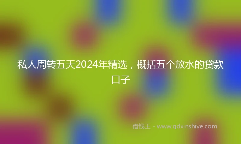 私人周转五天2024年精选，概括五个放水的贷款口子