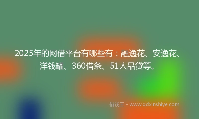 2025年的网借平台有哪些有：融逸花、安逸花、洋钱罐、360借条、51人品贷等。