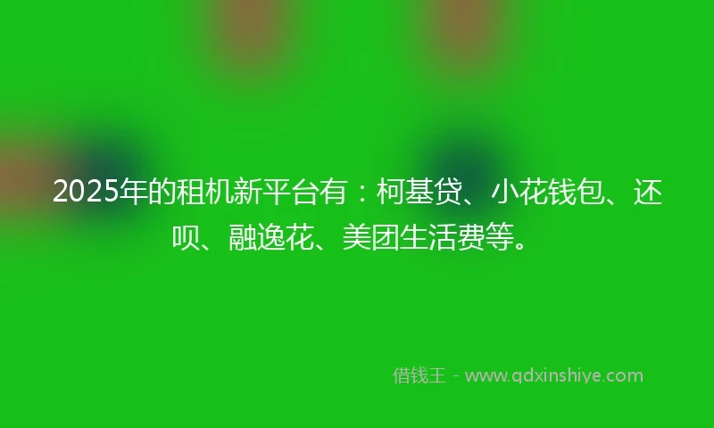 2025年的租机新平台有：柯基贷、小花钱包、还呗、融逸花、美团生活费等。