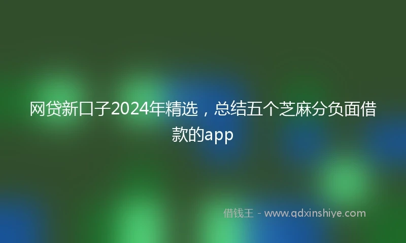 网贷新口子2024年精选，总结五个芝麻分负面借款的app