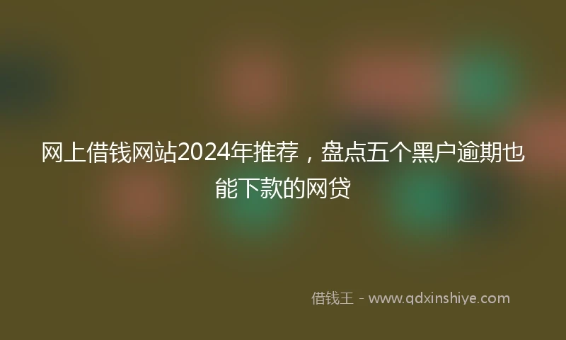 网上借钱网站2024年推荐，盘点五个黑户逾期也能下款的网贷