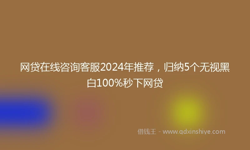 网贷在线咨询客服2024年推荐，归纳5个无视黑白100%秒下网贷