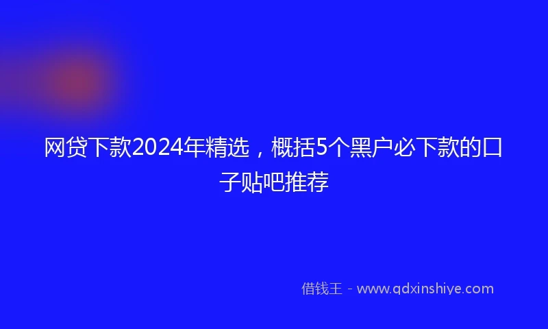 网贷下款2024年精选，概括5个黑户必下款的口子贴吧推荐