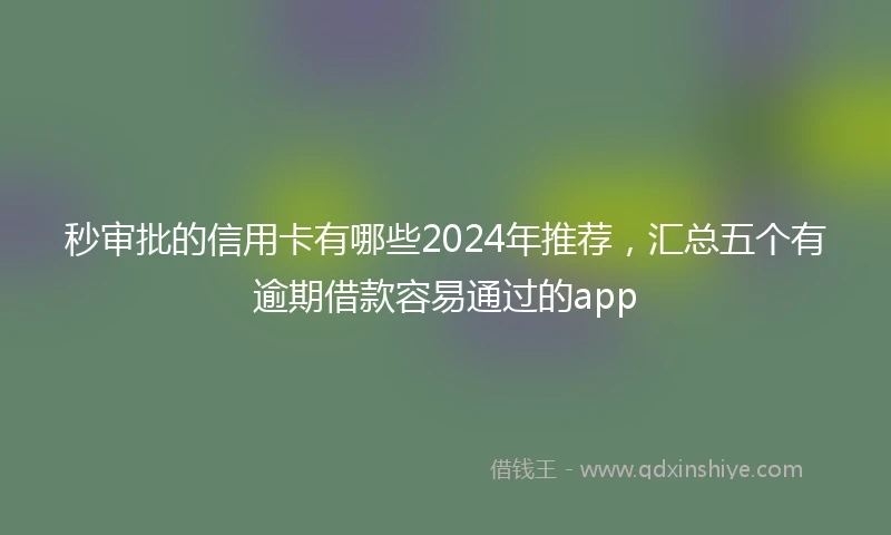 秒审批的信用卡有哪些2024年推荐，汇总五个有逾期借款容易通过的app