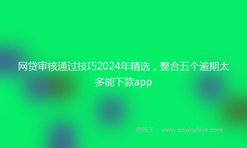 网贷审核通过技巧2024年精选，整合五个逾期太多能下款app
