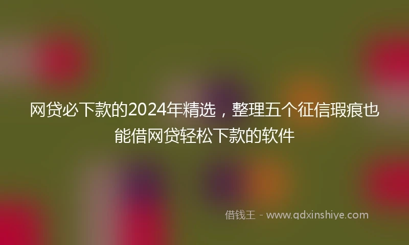 网贷必下款的2024年精选，整理五个征信瑕疵也能借网贷轻松下款的软件