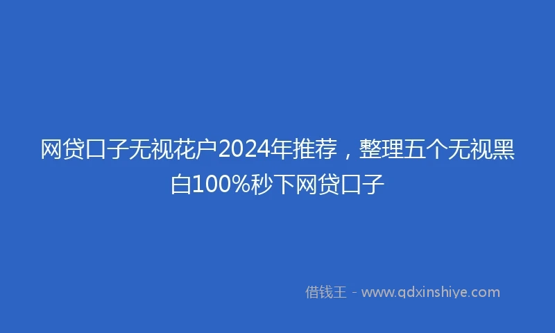 网贷口子无视花户2024年推荐，整理五个无视黑白100%秒下网贷口子