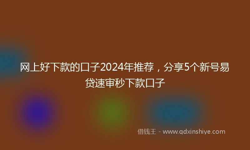 网上好下款的口子2024年推荐，分享5个新号易贷速审秒下款口子