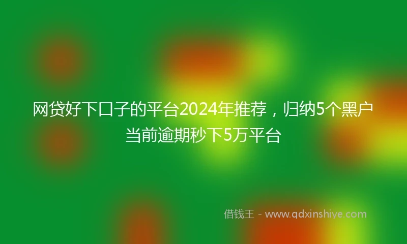 网贷好下口子的平台2024年推荐，归纳5个黑户当前逾期秒下5万平台