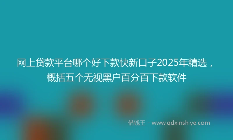 网上贷款平台哪个好下款快新口子2025年精选，概括五个无视黑户百分百下款软件