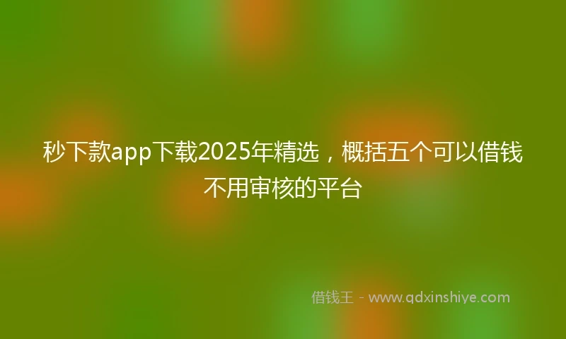 秒下款app下载2025年精选，概括五个可以借钱不用审核的平台