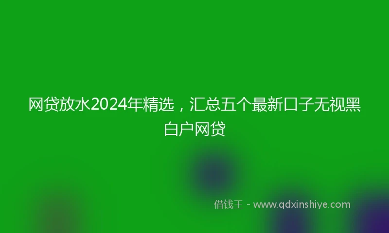 网贷放水2024年精选，汇总五个最新口子无视黑白户网贷