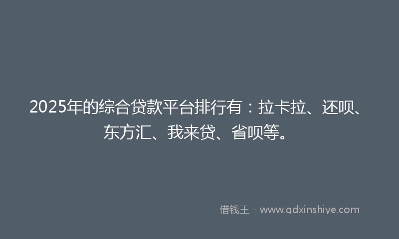 2025年的综合贷款平台排行有：拉卡拉、还呗、东方汇、我来贷、省呗等。