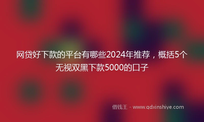 网贷好下款的平台有哪些2024年推荐，概括5个无视双黑下款5000的口子