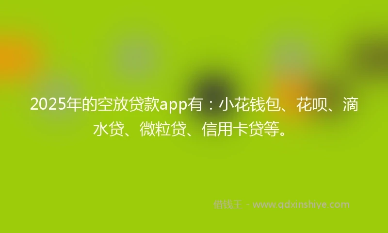 2025年的空放贷款app有：小花钱包、花呗、滴水贷、微粒贷、信用卡贷等。