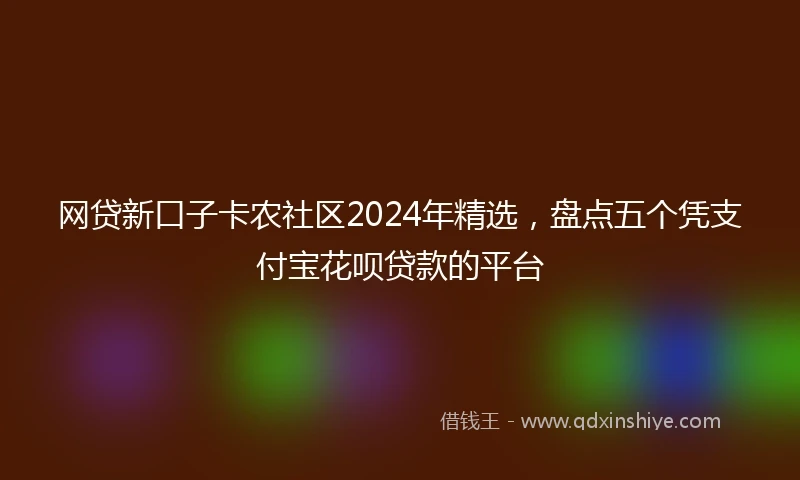 网贷新口子卡农社区2024年精选，盘点五个凭支付宝花呗贷款的平台