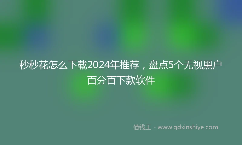 秒秒花怎么下载2024年推荐，盘点5个无视黑户百分百下款软件