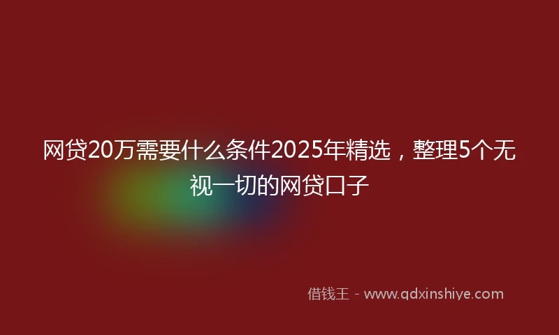 网贷20万需要什么条件2025年精选，整理5个无视一切的网贷口子
