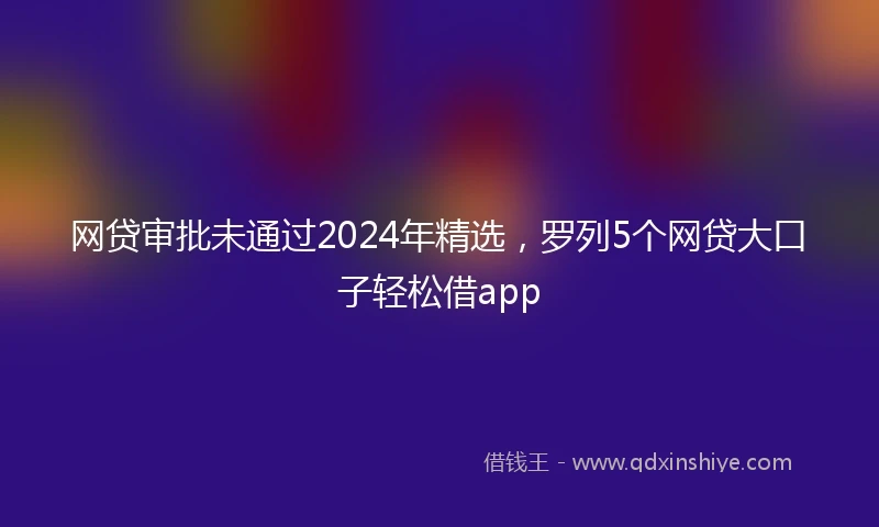 网贷审批未通过2024年精选，罗列5个网贷大口子轻松借app