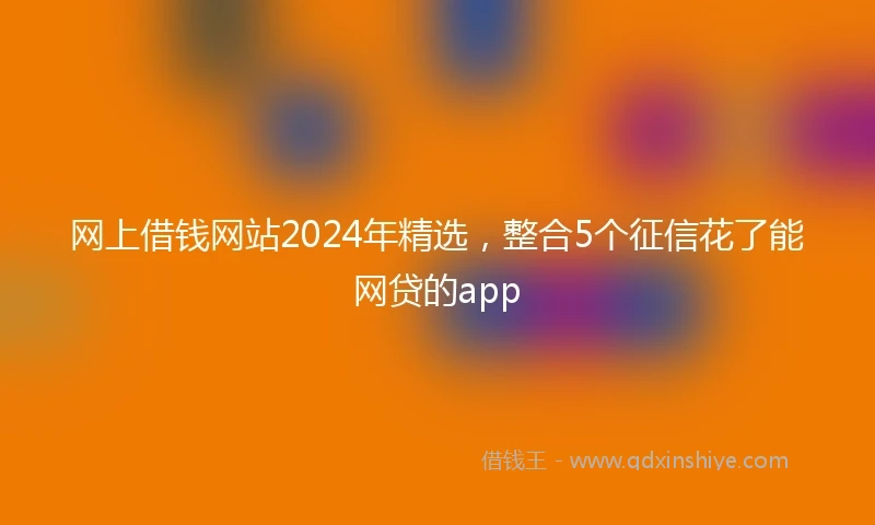 网上借钱网站2024年精选，整合5个征信花了能网贷的app