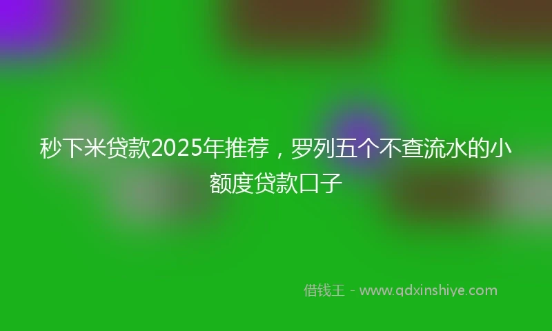 秒下米贷款2025年推荐，罗列五个不查流水的小额度贷款口子