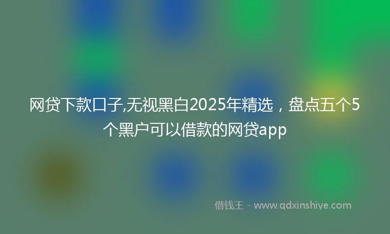 网贷下款口子,无视黑白2025年精选，盘点五个5个黑户可以借款的网贷app