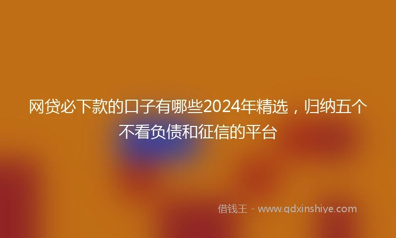 网贷必下款的口子有哪些2024年精选，归纳五个不看负债和征信的平台