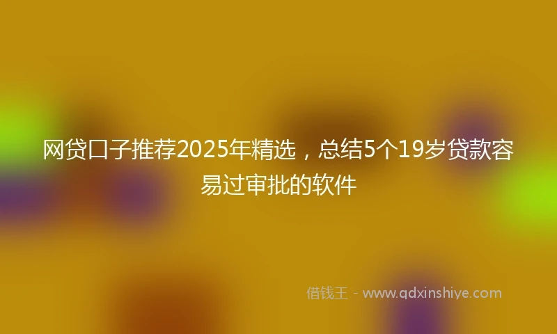 网贷口子推荐2025年精选，总结5个19岁贷款容易过审批的软件