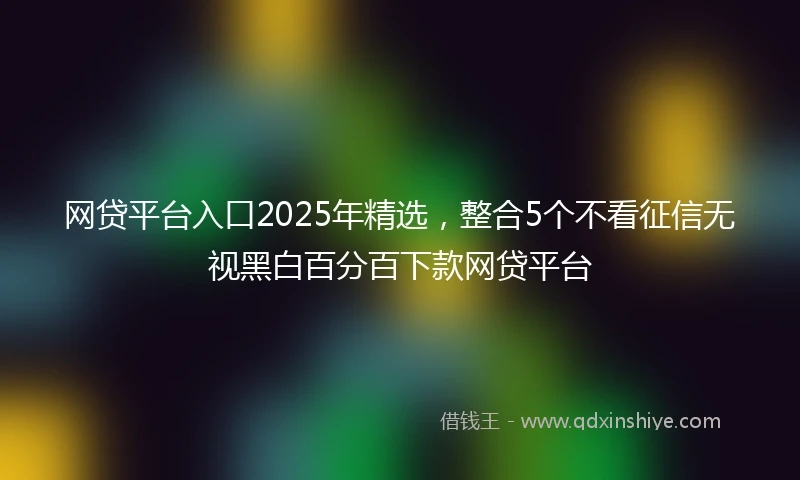 网贷平台入口2025年精选，整合5个不看征信无视黑白百分百下款网贷平台