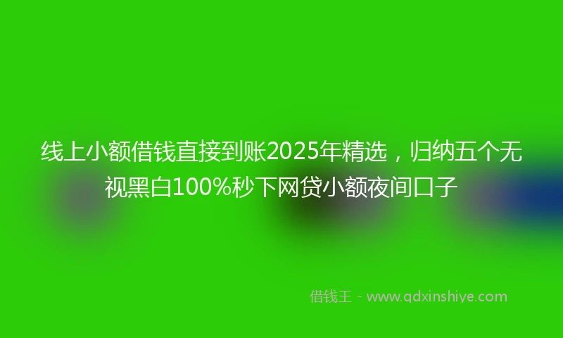 线上小额借钱直接到账2025年精选，归纳五个无视黑白100%秒下网贷小额夜间口子