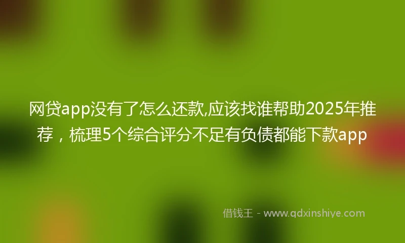 网贷app没有了怎么还款,应该找谁帮助2025年推荐，梳理5个综合评分不足有负债都能下款app