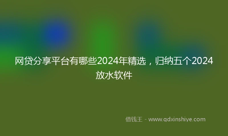 网贷分享平台有哪些2024年精选，归纳五个2024放水软件