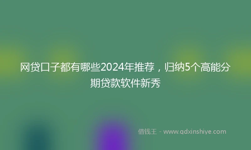 网贷口子都有哪些2024年推荐，归纳5个高能分期贷款软件新秀