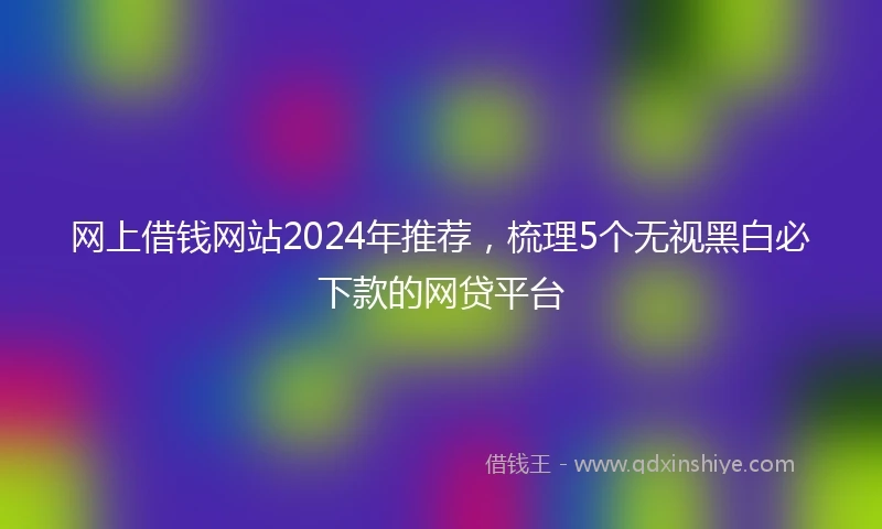 网上借钱网站2024年推荐，梳理5个无视黑白必下款的网贷平台
