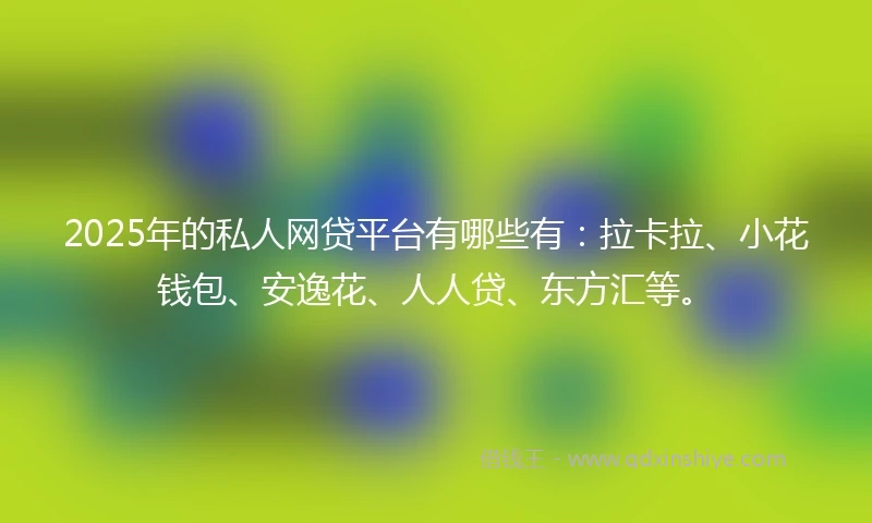 2025年的私人网贷平台有哪些有：拉卡拉、小花钱包、安逸花、人人贷、东方汇等。
