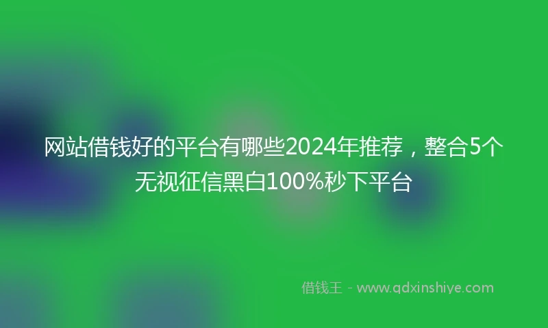 网站借钱好的平台有哪些2024年推荐，整合5个无视征信黑白100%秒下平台