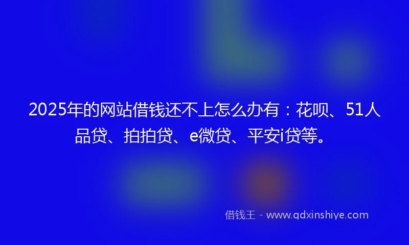 2025年的网站借钱还不上怎么办有：花呗、51人品贷、拍拍贷、e微贷、平安i贷等。
