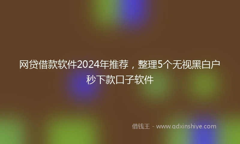 网贷借款软件2024年推荐，整理5个无视黑白户秒下款口子软件