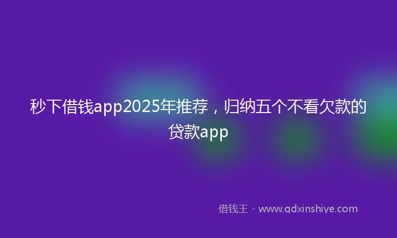 秒下借钱app2025年推荐，归纳五个不看欠款的贷款app
