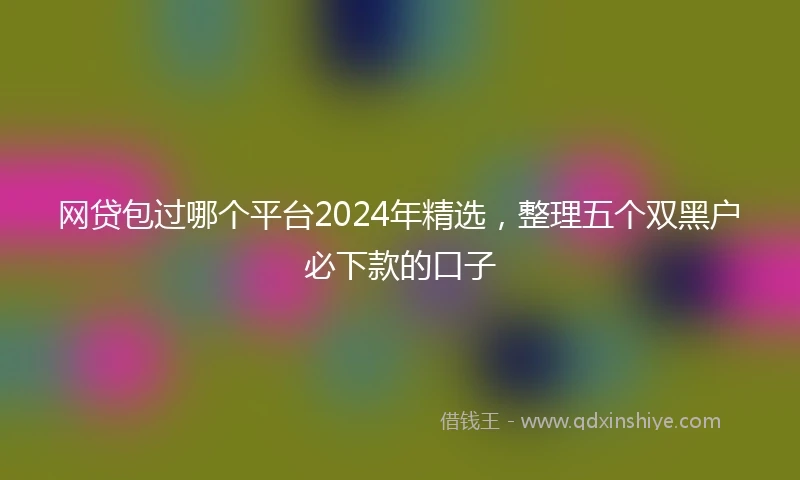 网贷包过哪个平台2024年精选，整理五个双黑户必下款的口子