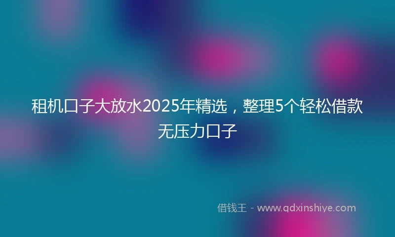 租机口子大放水2025年精选，整理5个轻松借款无压力口子