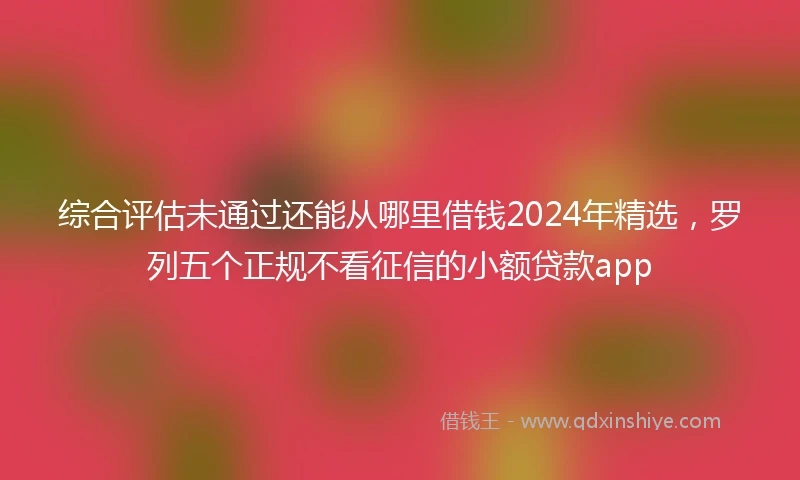 综合评估未通过还能从哪里借钱2024年精选，罗列五个正规不看征信的小额贷款app