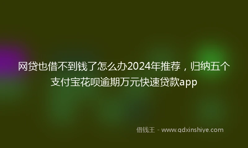 网贷也借不到钱了怎么办2024年推荐，归纳五个支付宝花呗逾期万元快速贷款app