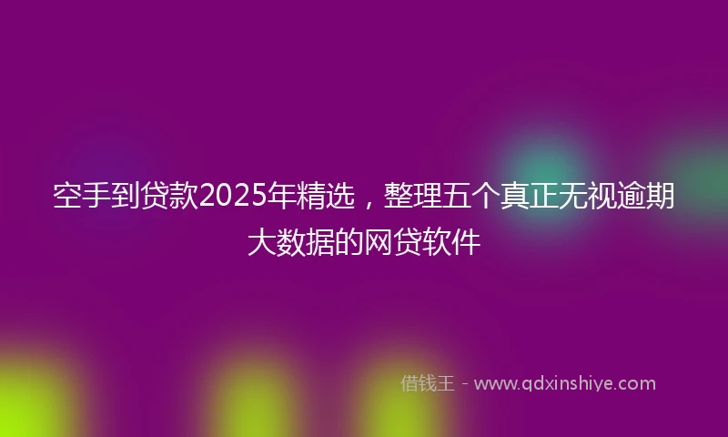 空手到贷款2025年精选，整理五个真正无视逾期大数据的网贷软件