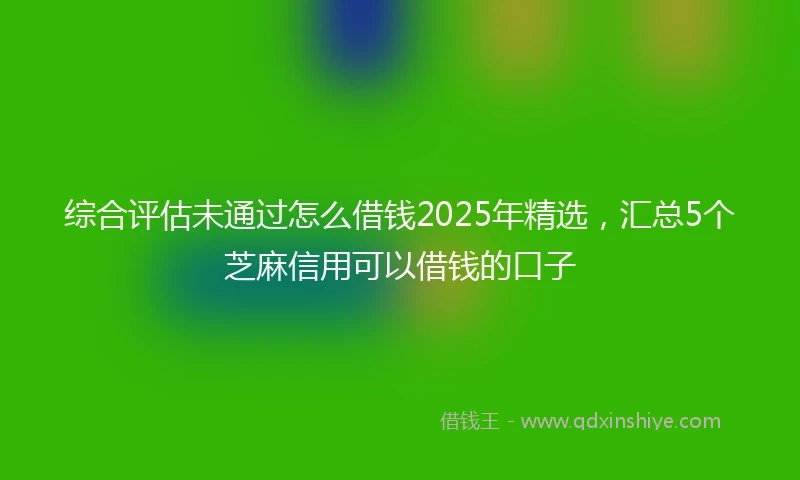 综合评估未通过怎么借钱2025年精选，汇总5个芝麻信用可以借钱的口子