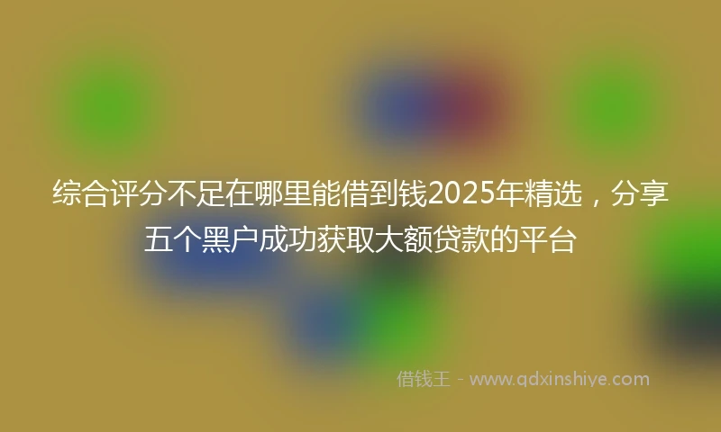综合评分不足在哪里能借到钱2025年精选，分享五个黑户成功获取大额贷款的平台