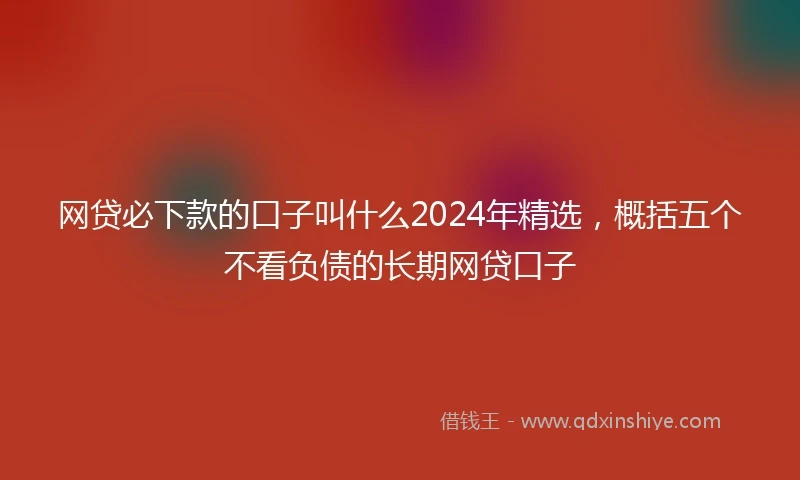 网贷必下款的口子叫什么2024年精选，概括五个不看负债的长期网贷口子
