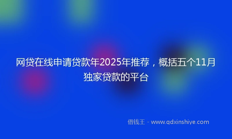 网贷在线申请贷款年2025年推荐，概括五个11月独家贷款的平台