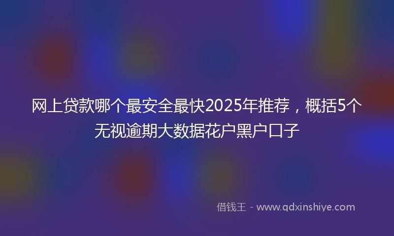 网上贷款哪个最安全最快2025年推荐，概括5个无视逾期大数据花户黑户口子