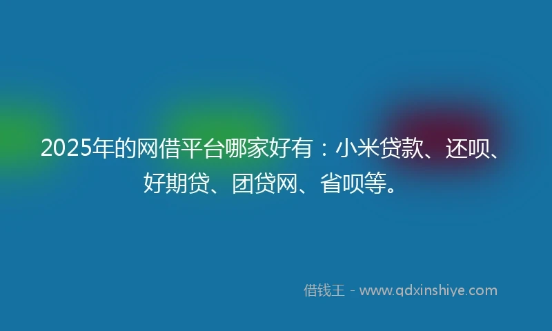 2025年的网借平台哪家好有：小米贷款、还呗、好期贷、团贷网、省呗等。